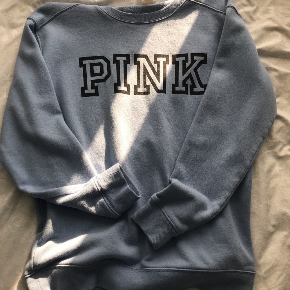 PINK blue crewneck